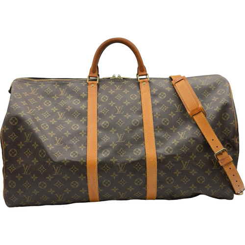LOUIS VUITTON Keepall Bandoulière 60 Brown Monogram Canvas Bag M41412 #OKB9126