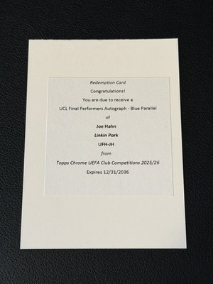 2025-26 Topps Chrome UCL Final Performers Auto Blue Joe Hahn Linkin Park #/5