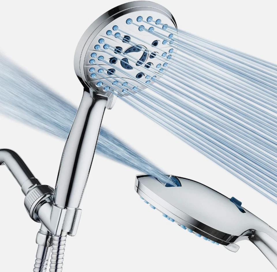 Aquacare High Pressure 8-Mode Handheld Shower Head - Anti-Clog Nozzles, Built-In - Image 2 of 4