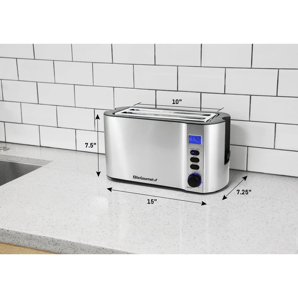 4-Slice Digital, Stainless Steel Long-Slot Toaster