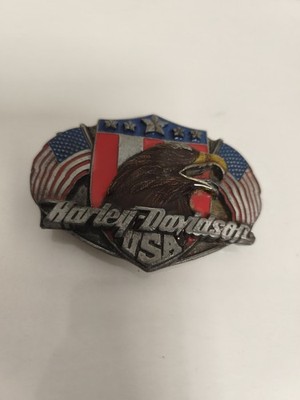 Harley-Davidson USA Gürtelschnalle Adler Flagge alt vintage biker