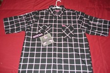 NEW Snap On DIXXON Electric Pink Black Flannel Shirt Breast Cancer Awareness, XL