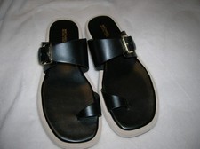 MICHAEL KORS - BLACK LEATHER SANDALS - SIZE 11M - NEW IN BOX - ADJUSTABLE STRAP