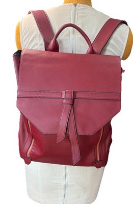 Estarer Vegan Leather Backpack Burgundy Red Fits 15.6'' Laptop