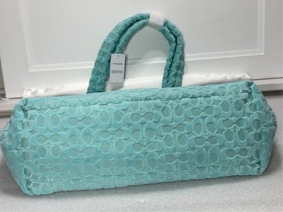 Coach Signature Terry Tote Bag CT764 in FADED BLUE Terrycloth Bag