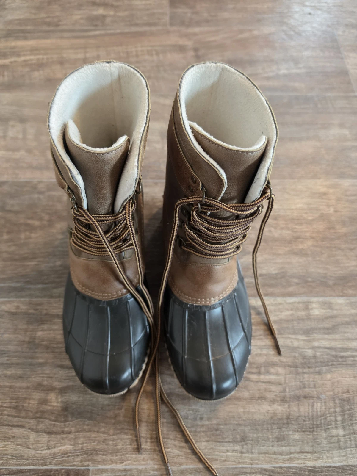 Canyon Club Women's Brown Leather Lace Up Waterproof Ankle Snow Boots