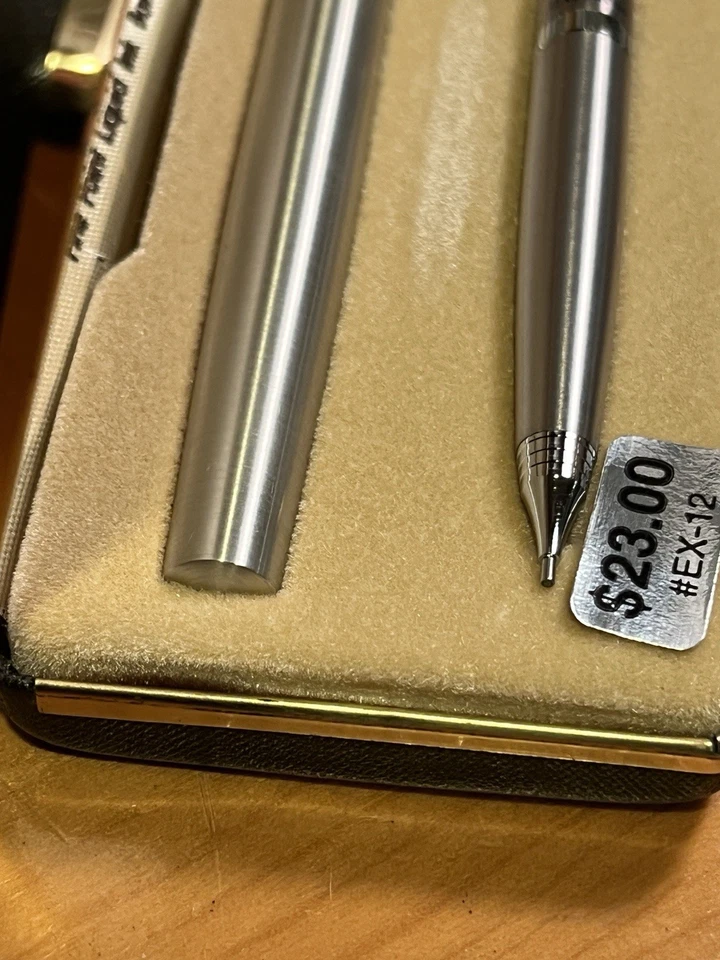 Pentel Excalibur EX-12 Bolígrafo Cromo Cepillado 0.7 Juego de Lápices Mecánicos Como Nuevo Foto 3 de 4