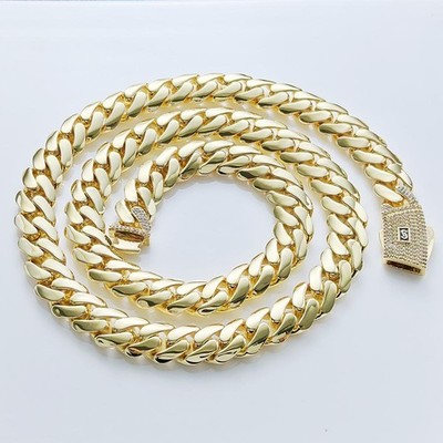 6/8/10/12/15/20mm Cuban Chain Necklace Hip Hop 14k Gold Plating Bracelet Jewelry