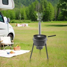 Multifunctional Wood Burning Stove with 3 Wok Rings for Outdoor/Backyard Use