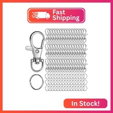 LEOBRO 100PCS Lobster Claw Clasps and Key Rings, Keychain Making Kit - 50PCS Key