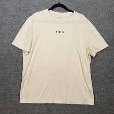 Nobull Shirt Mens XL Cream Short Sleeve Tshirt Crew Neck Fitted Performance