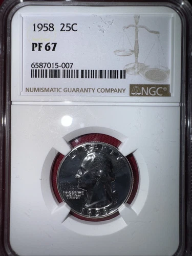 1958 Washington Quarter PF 67 NGC Certified