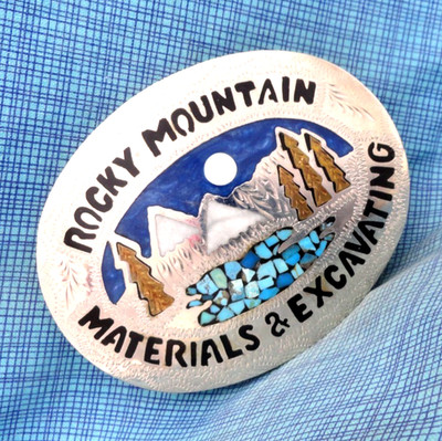 Rocky Mountain Materials & Excavating Promo Belt Buckle Colorado Springs .GMP420