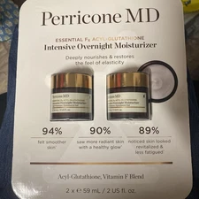 2 Pack Perricone MD Essential Fx Acyl Gluta Intensive Overnight Moisturizer 2 Oz