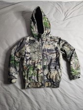 Mossy Oak Camo Canvas Jacket Youth Size Large Quilted Lined Hunting Outdoors NEW