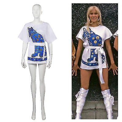 Agnetha Cosplay Costume Retro Dress Outfit Suit Skirt Halloween Fancy Dress Tops