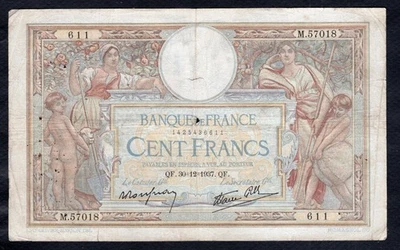 100 Francs Luc Olivier Merson 30.12.1937 Etat TB - Photo 1/2