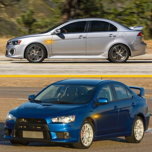 For Mitsubishi Lancer EVO Outlander Sequential Amber LED Front Side Fender Light - Picture 10 of 11