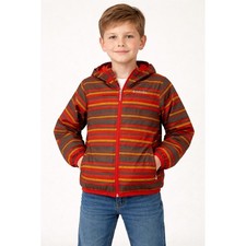 Columbia Child Size Small Omni Wick Windbreaker Jacket Orange Gray Full Zip