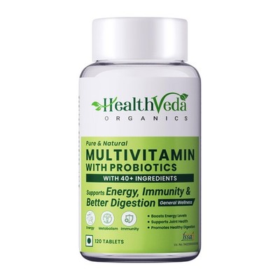 Health Veda Multivitamin + Probiotics 45 Ingredients | Immunity & Gut Health 120