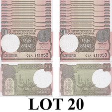 India 1 Rupee 2017 P 117c UNC 1/5 Bundle Lot 20 pcs