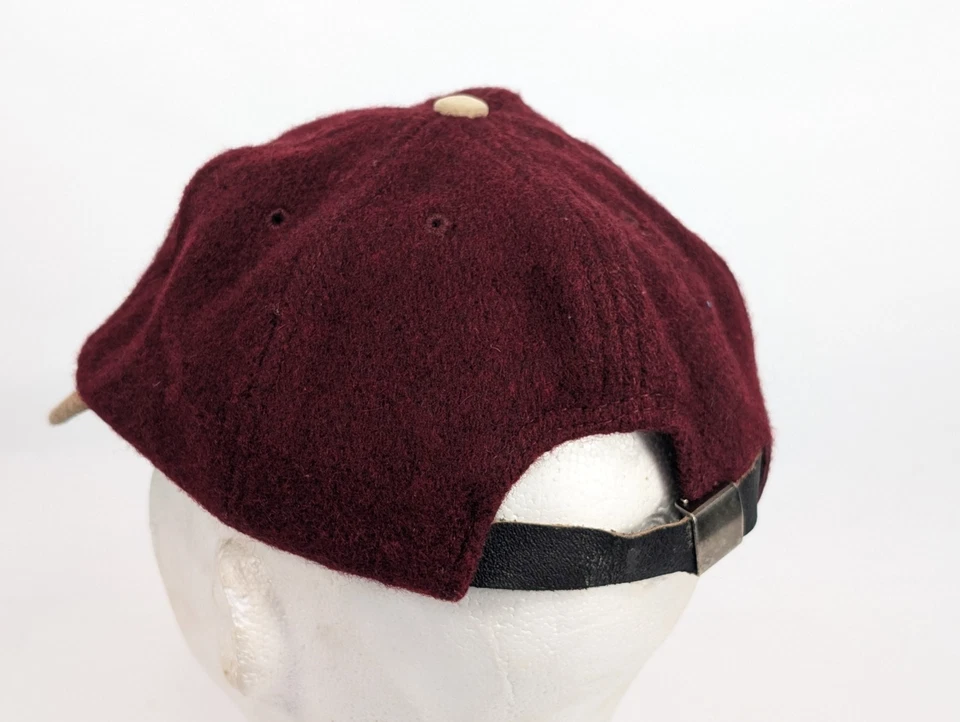 Boné ajustável Chicago Wolves IHL vintage muito raro camurça e lã - marrom/castanho - Imagem 2 de 4