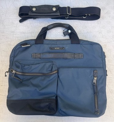 TUMI Alpha Bravo 61011 INDOP Earl Compact Laptop Bag Blue Nylon 16'' Briefcase