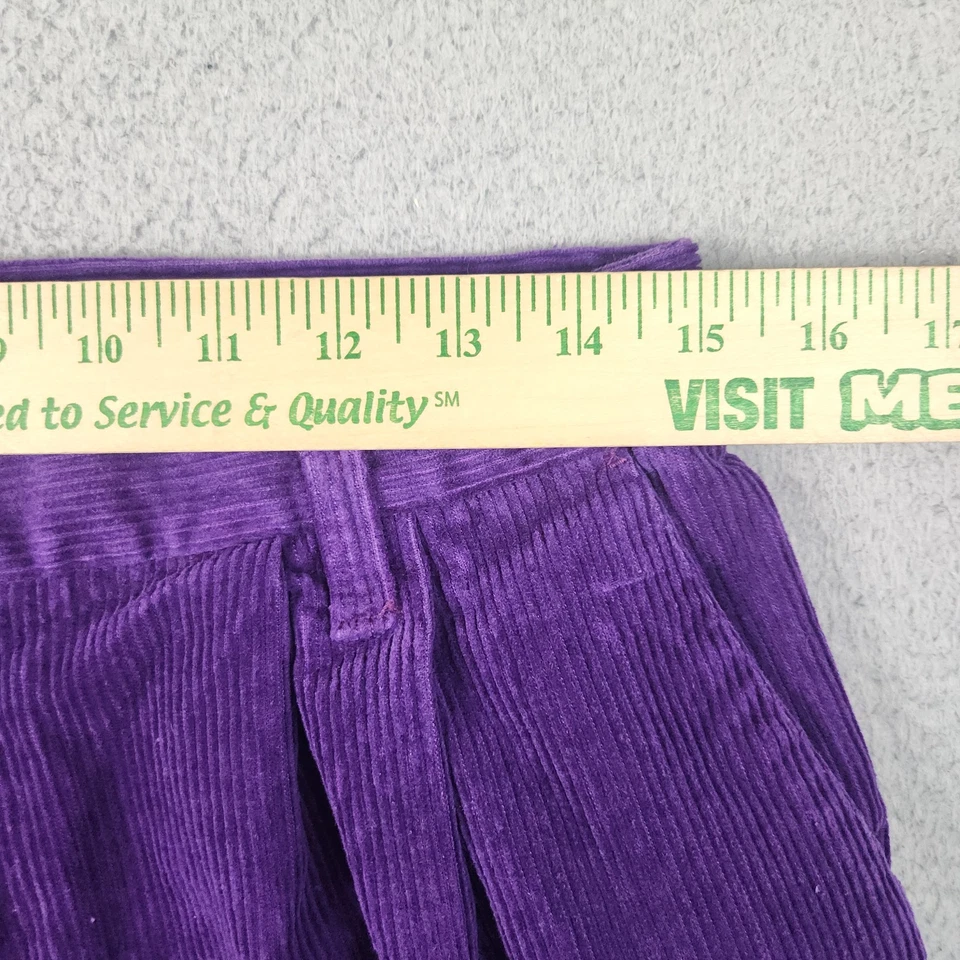 Pantalones de pana para mujer de colección talla 12 cordones cónicos púrpura plisado cintura alta 30x29 Foto 3 de 4