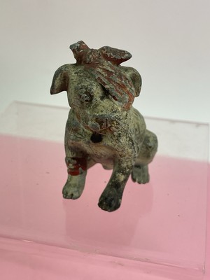 Vintage Cast Metal or Spetler Bulldog With Bandage 3-3/4 Tall