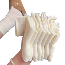 10 Pairs Women Solid Cotton Mid Tube Calf Socks Stretchy Summer Comfy Soft Socks