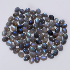 100 Natural Labradorite Oval Cabochon Gemstone Lot 20 Ct. 8X6X4 mm EEL-13