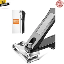 360 Degree Rotating Toe Nail Clippers for Seniors Long Handle, Stainless Steel