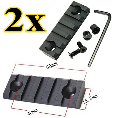 2 Stk 5 Slot Jagd Weaverschiene für Keymod Picatinny Montage Ultraleicht NEU