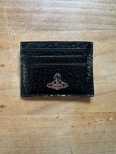 Monedero Vivienne Westwood tarjetero cartera cuero auténtico cocodrilo negro nuevo