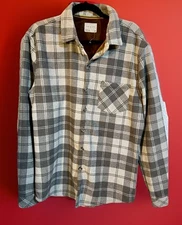 New Day & Age Plaid Gray Velvet Lined Jacket Size Large Charcoal Samuel Nice