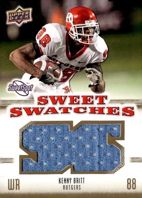 KENNY BRITT 2010 SWEET SPOT DUAL GAME-USED JERSEY TITANS RUTGERS