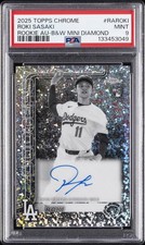 2025 TOPPS CHROME RC AUTOS B&W MINI DIAMOND #RAROKI ROKI SASAKI PSA 9