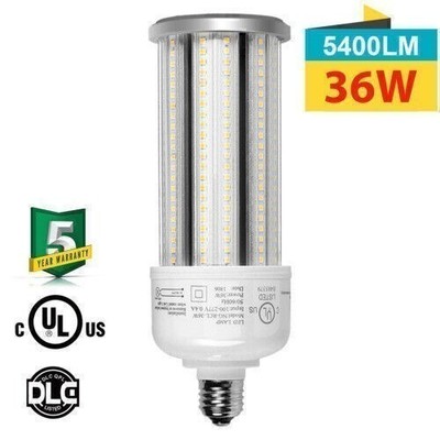 LED Corn Light Bulb 36W 5000K E39 Warehouse Parking Lot High Bay Street Lighting
