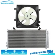 A/C Condenser and Cooling Fan Assembly Kit For 2008-2011 Subaru Impreza 2.5L H4