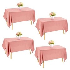 Pack Rectangle Tablecloth for 6 Foot Tables 60inch x 102inch 4 Dusty Rose