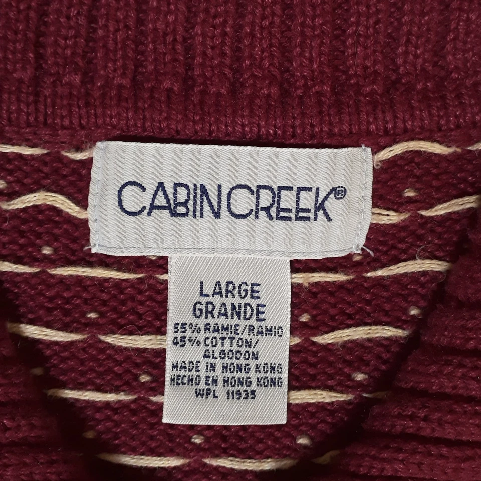 Кардиган жилет Cabin Creek большой женщин красный с зимним принтом винтажный - Изображение 4 из 4