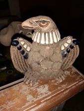 Handmade Carved Eagle Artisana Clay Signed At Bottom