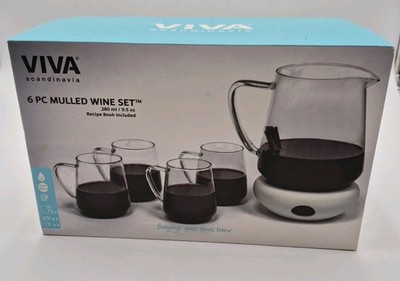New Viva Scandinavia 6 Piece Mulled Wine Set w/ Recipe Book
