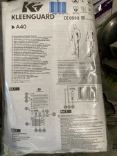 KLEENGUARD A40 ELASTIC WRIST & ANKLES COVERALLS W/ HOOD WHITE (QTY 49) OPEN BOX