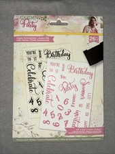 RETIRED New 26 pc HAPPY SUMMERTIME stamp set Crafters Companion GARDEN PARTY New