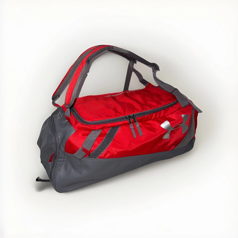 Mochila Under Armour Converge Duffle Ginásio Bolsa de Viagem Taco Vermelho/Cinza OSFA - Imagem 2 de 4