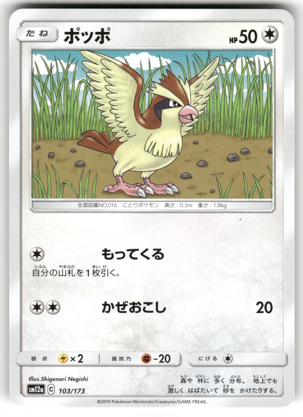 2019 Near Mint Pokemon Pidgey 103/173 Tag All Stars SM12A Japanese