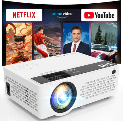 1080P Full HD Portable Mini Projector, Bluetooth Movie Projector, Compatible wit