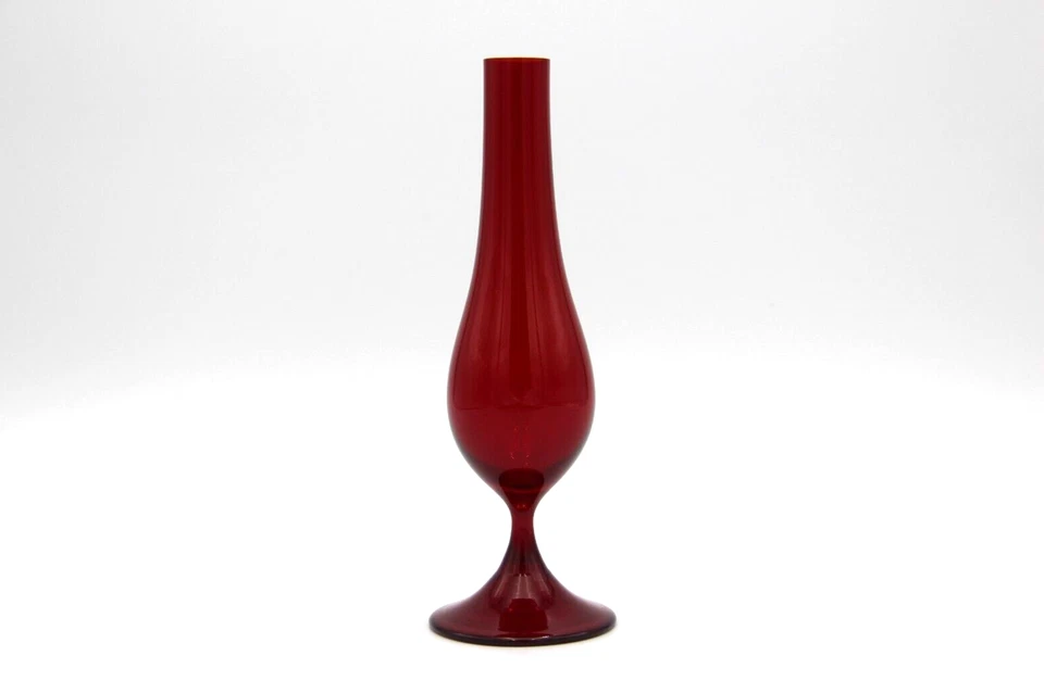1964+ WHITEFRIARS Ruby Red Glass 7 1/2" Bud Vase 9606 by Geoffrey Baxter - image 2 of 4