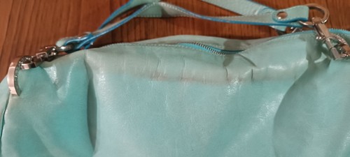 BORSA SECRET PON-PON - PELLE TURCHESE - USATA VINTAGE - Foto 7 di 7